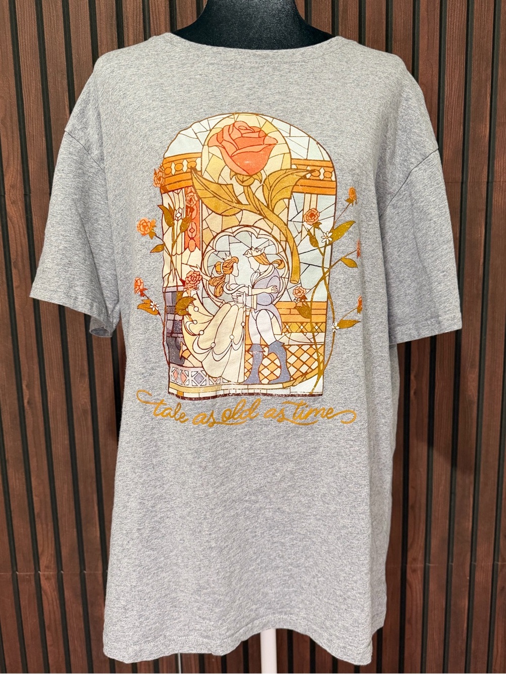 Retro Graphic Tee Gray Oversized Short Sleeve T-Shirt XL